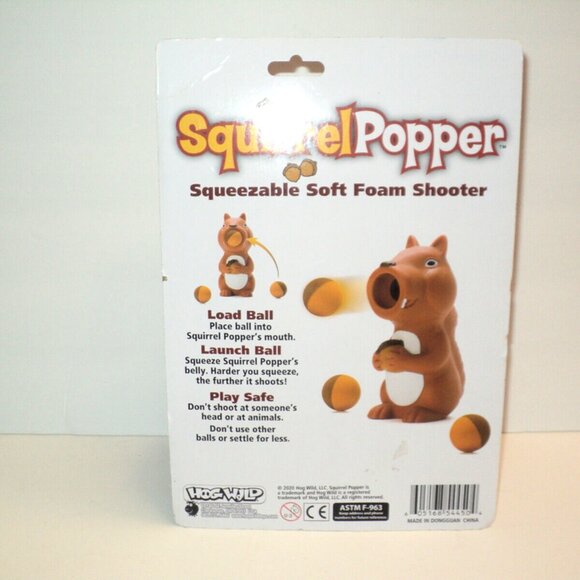 Hog Wild Squirrel Popper Toy New and Sealed 2020 Squeezable Soft Foam Shooter - Picture 4 of 5